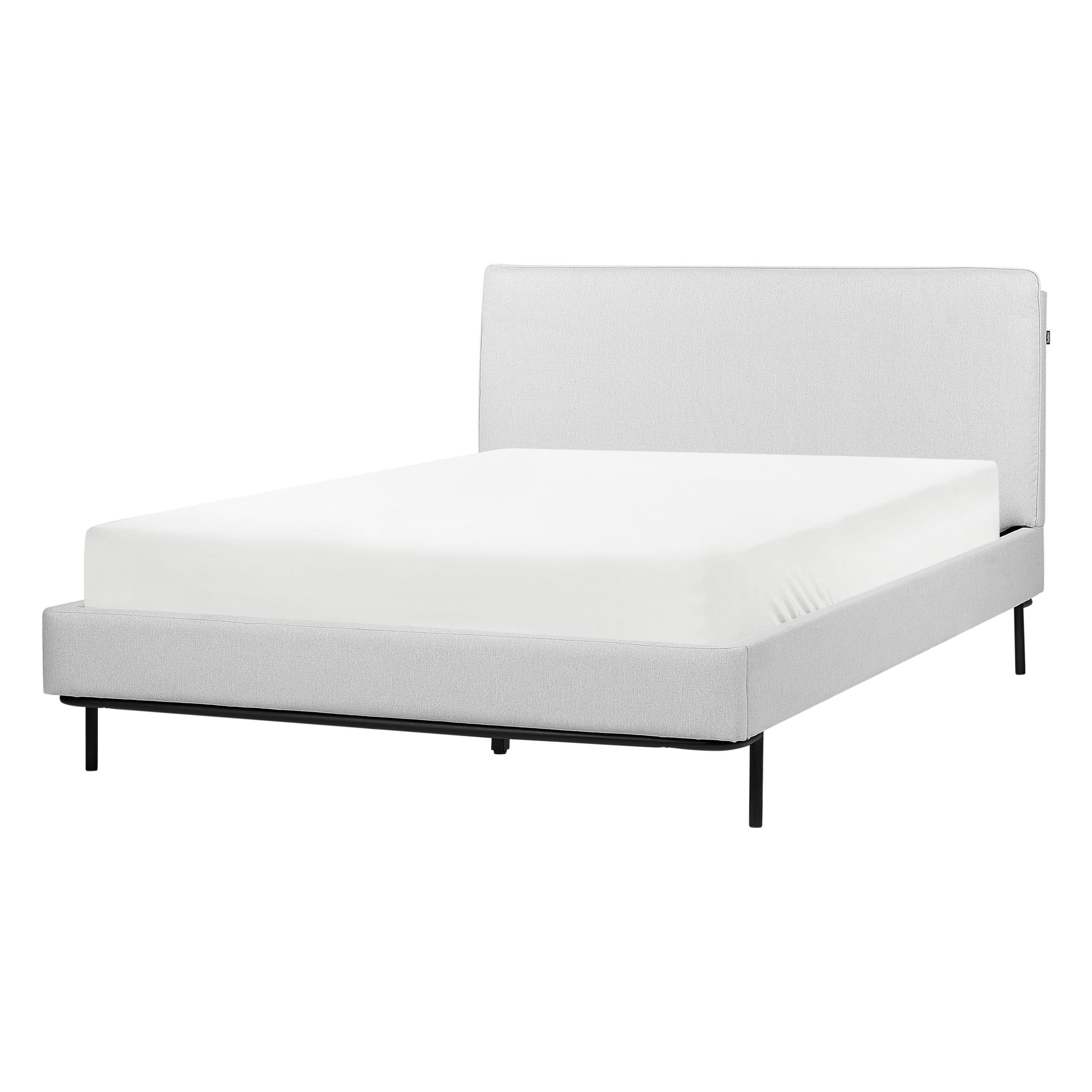 Wohnli Möbelsuche - BETT mit Lattenrost 140/200 Stoff Hellgrau Corio
