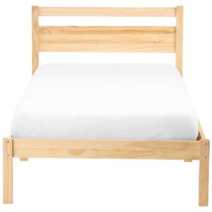 wohnli-moebel-suche-800001984288-1 BETT mit Lattenrost 90/200 Kiefernholz Hellbraun Mercurer Holz Beliani Möbel > Betten Braun