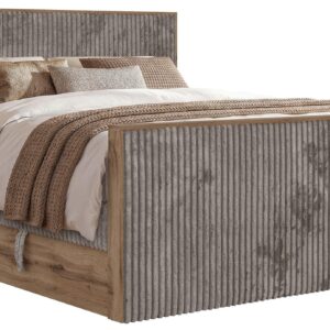 wohnli-moebel-suche-800001990254 Wohnli Möbelsuche - BOXSPRINGBETT WOOD KING DUO 140/200 - Hellbraun Cord - Topper T25 - H4