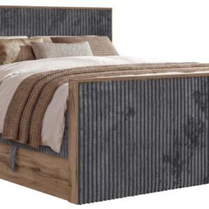 wohnli-moebel-suche-800001990275 Wohnli Möbelsuche - BOXSPRINGBETT WOOD KING DUO 140/200 - Grau Cord - Topper T25 - H3