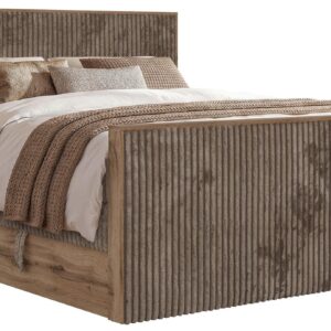 wohnli-moebel-suche-800001990711 Wohnli Möbelsuche - BOXSPRINGBETT WOOD KING DUO 160/200 - Braun Cord - Topper Visco - H3