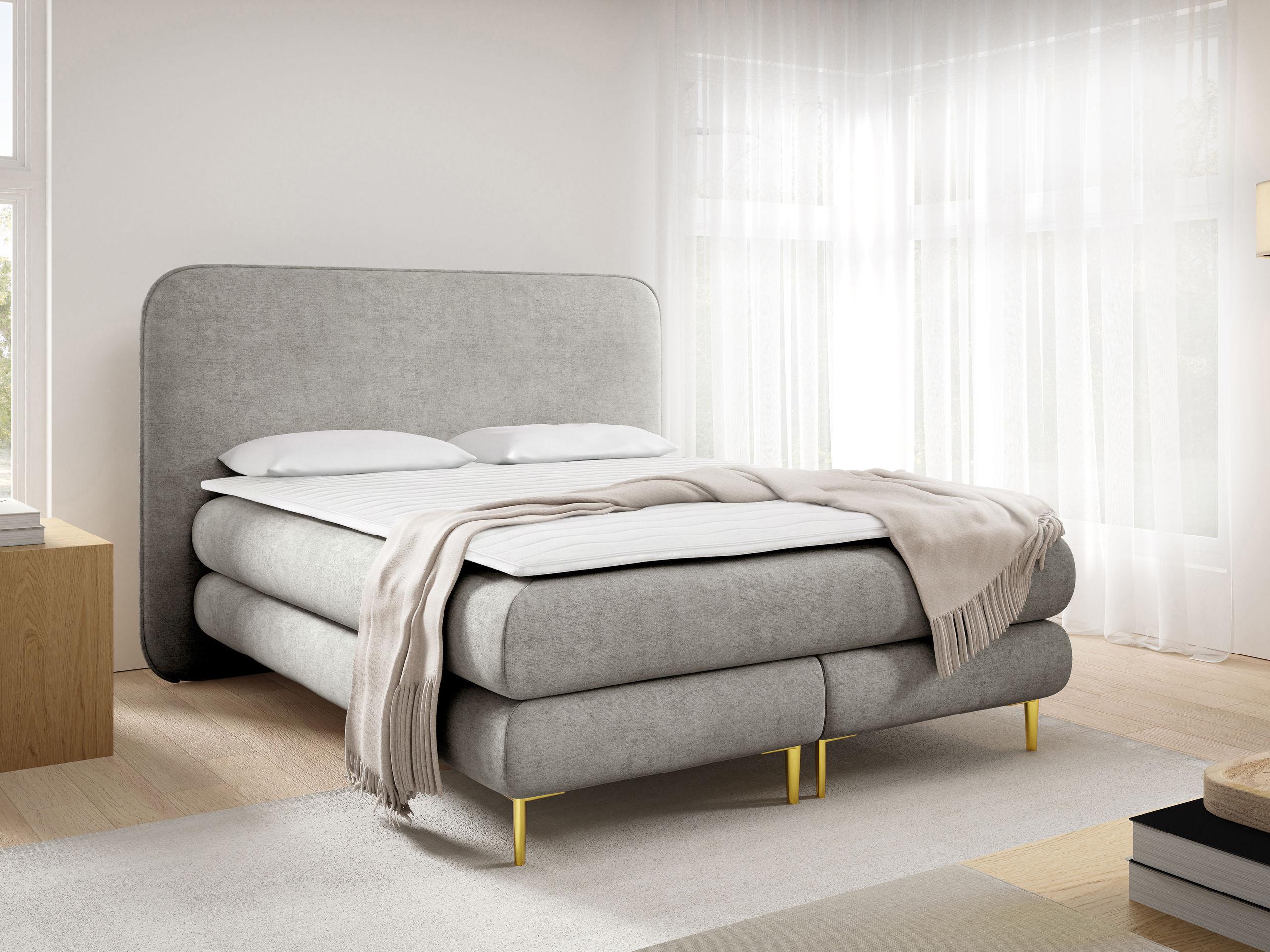 BOXBETT Amaretto - H3 Textil MIRJAN24 Möbel > Betten > Boxspringbetten Grau