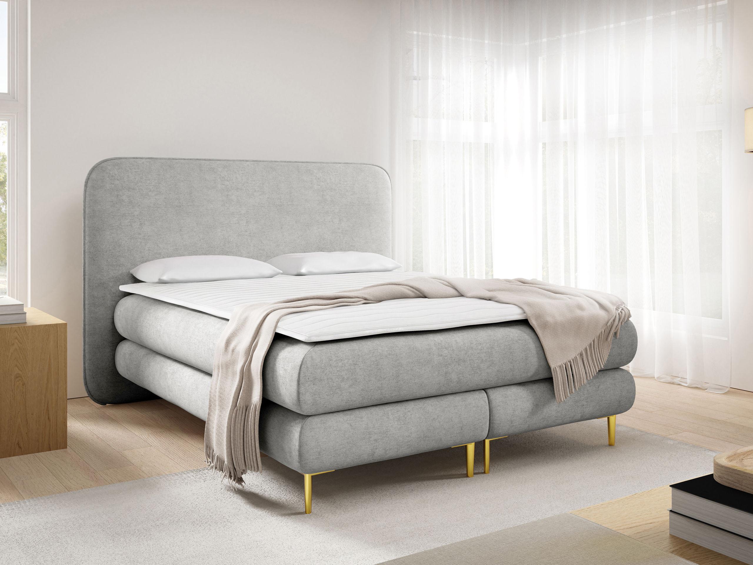 BOXBETT Amaretto - H3 Textil MIRJAN24 Möbel > Betten > Boxspringbetten Grau