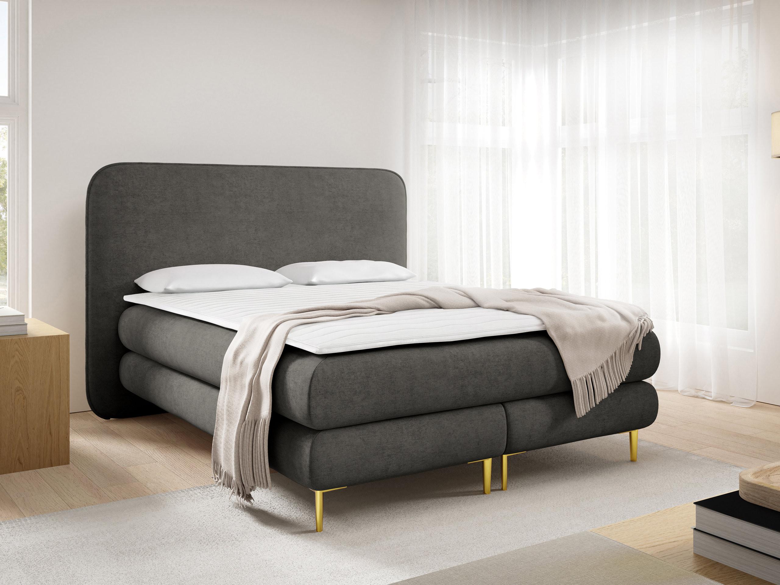 BOXBETT Amaretto - H3 Textil MIRJAN24 Möbel > Betten > Boxspringbetten Grau