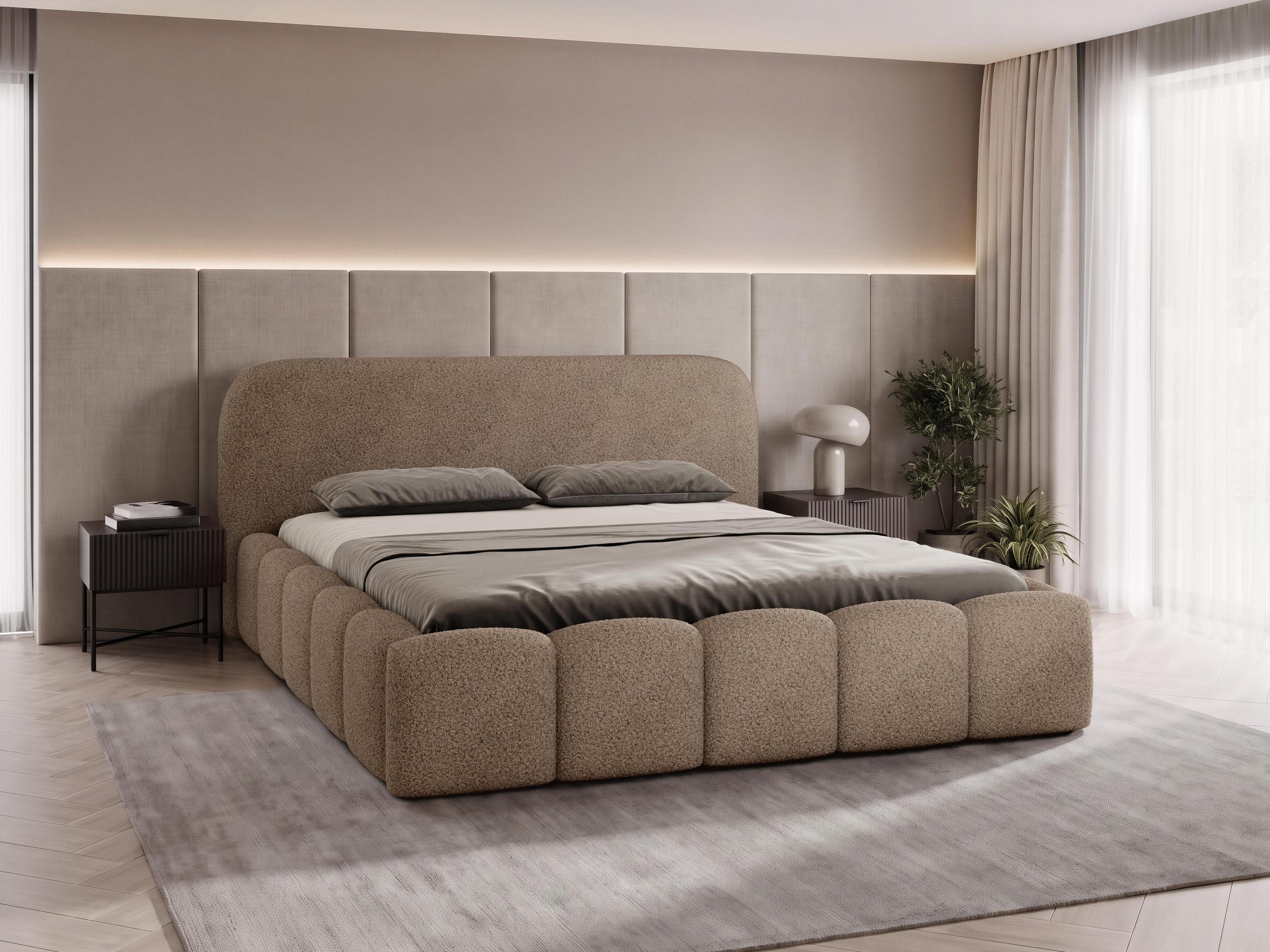 POLSTERBETT Refola Boucle Textil MIRJAN24 Möbel > Betten > Polsterbetten Braun