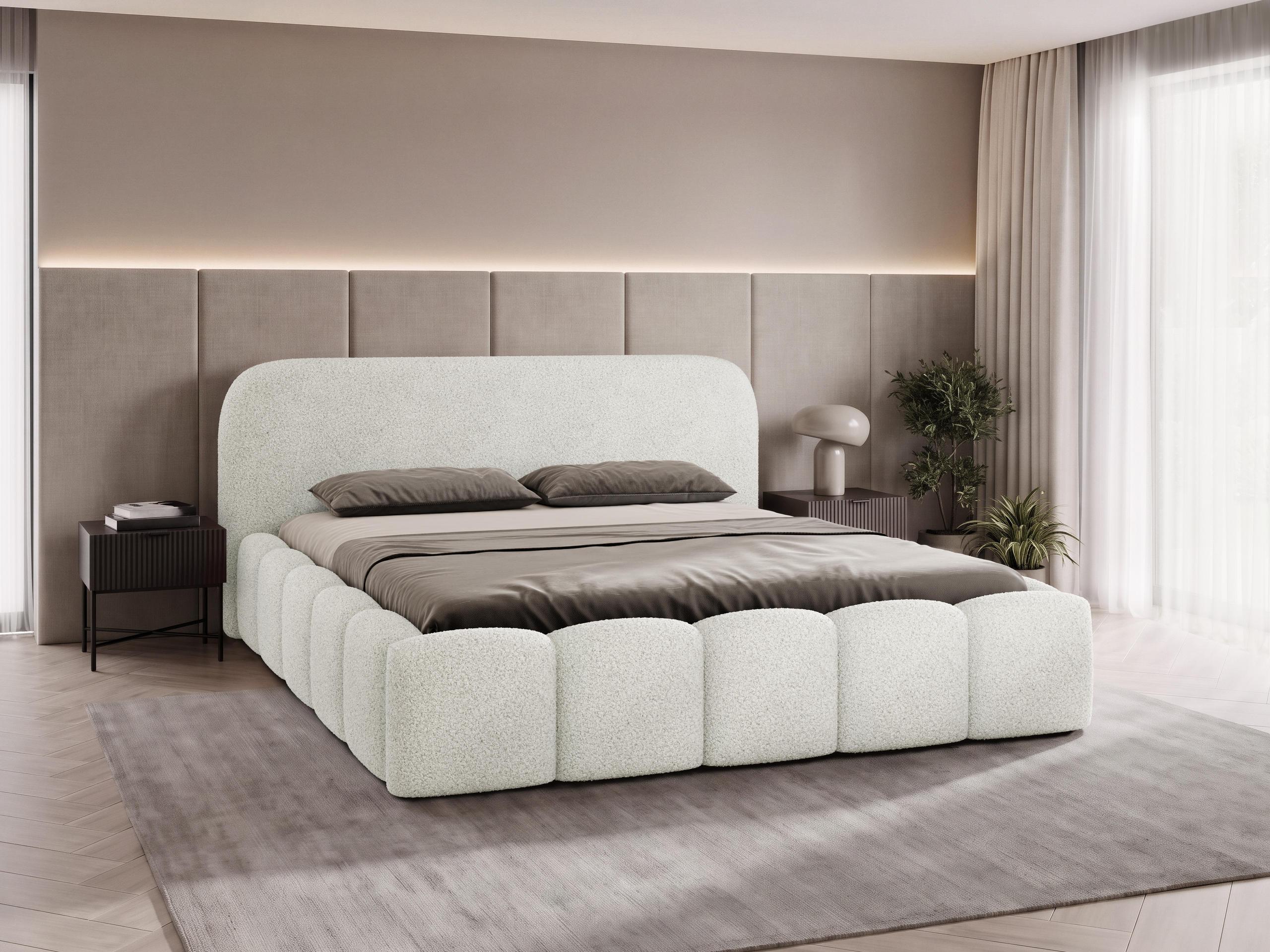 POLSTERBETT Refola Boucle Textil MIRJAN24 Möbel > Betten > Polsterbetten Weiß