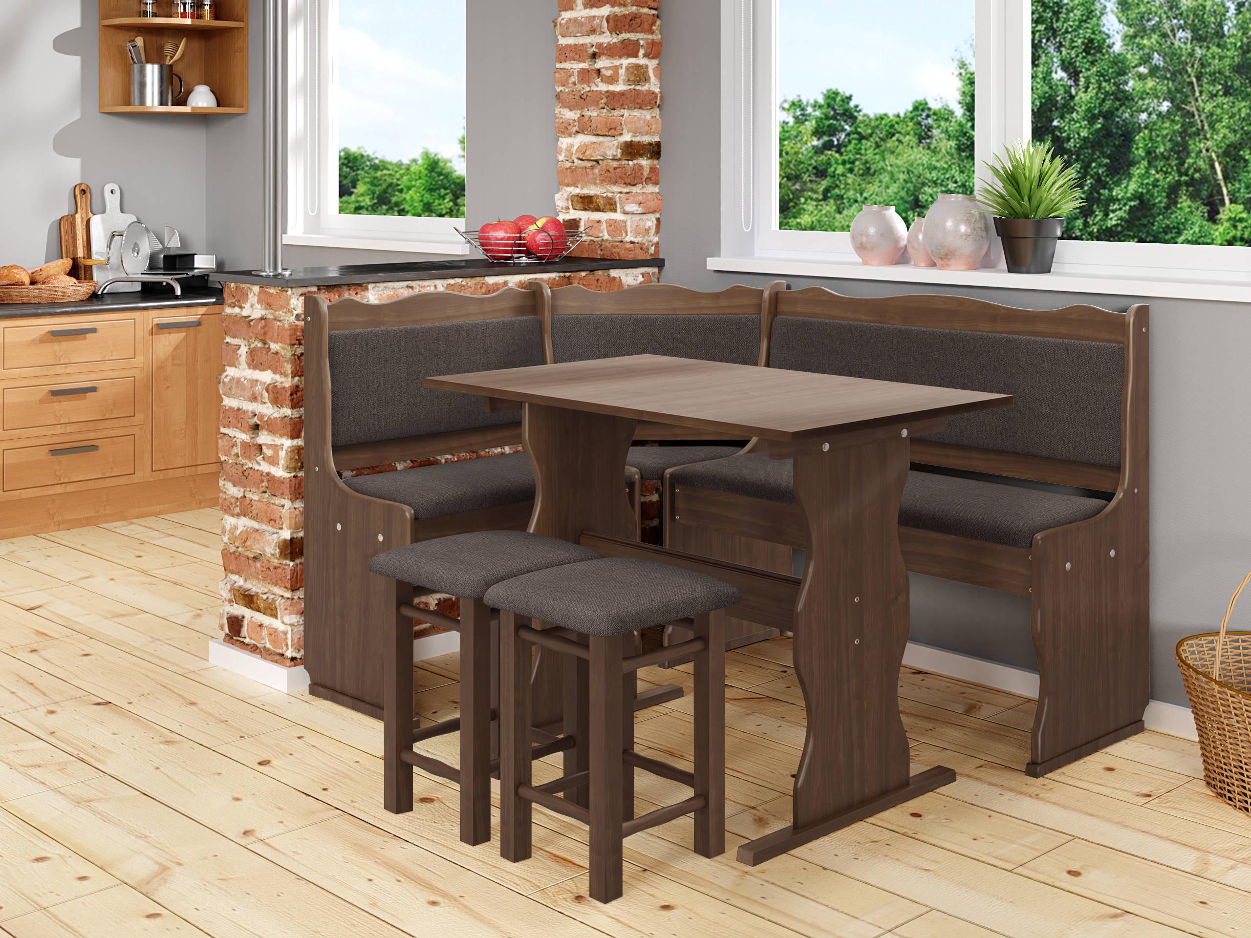 ECKBANKGRUPPE Mini Holz MIRJAN24 Möbel > Bänke > Eckbänke Braun