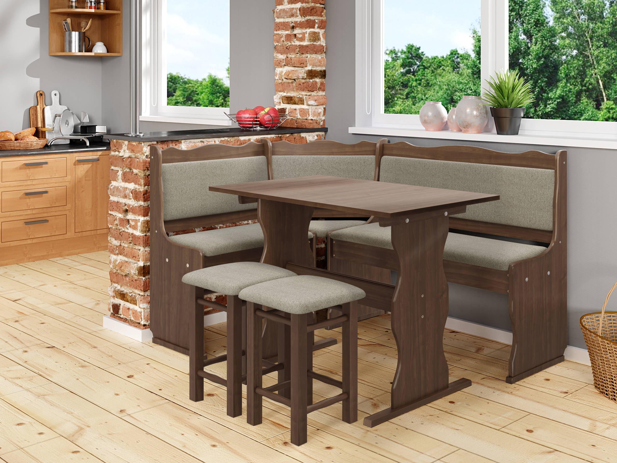 ECKBANKGRUPPE Mini Holz MIRJAN24 Möbel > Bänke > Eckbänke Braun