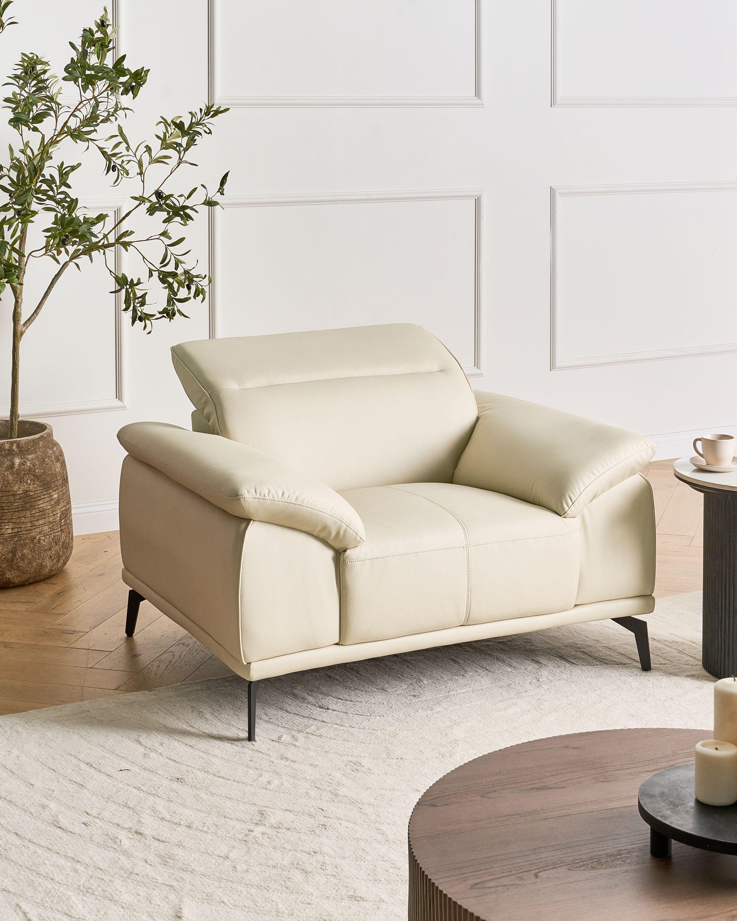 SESSEL Stoff Beige Vejen Textil Beliani Möbel > Sessel > Polstersessel Beige