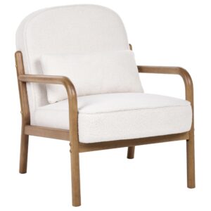 SESSEL Bouclé Cremeweiß Selde Textil Beliani Möbel > Sessel > Polstersessel Braun