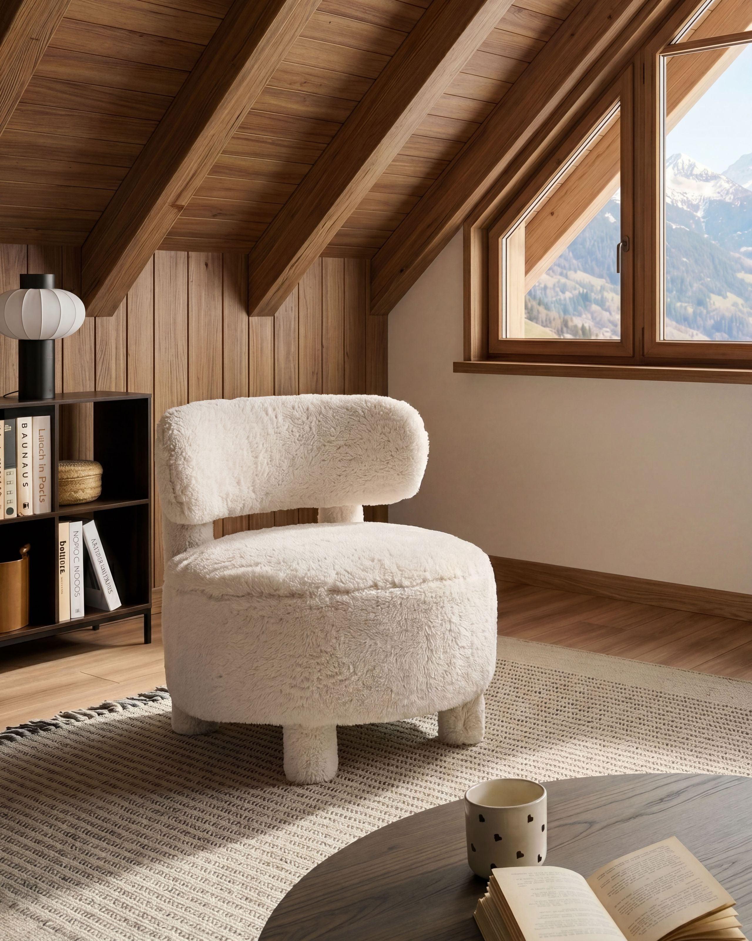 SESSEL Webpelz Hellbeige Hamina Textil Beliani Möbel > Sessel > Polstersessel Beige