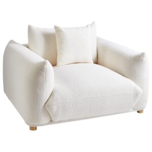 wohnli-moebel-suche-800002002812-1 SESSEL Bouclé Cremeweiß Luvos Textil Beliani Möbel > Sessel > Polstersessel Weiß