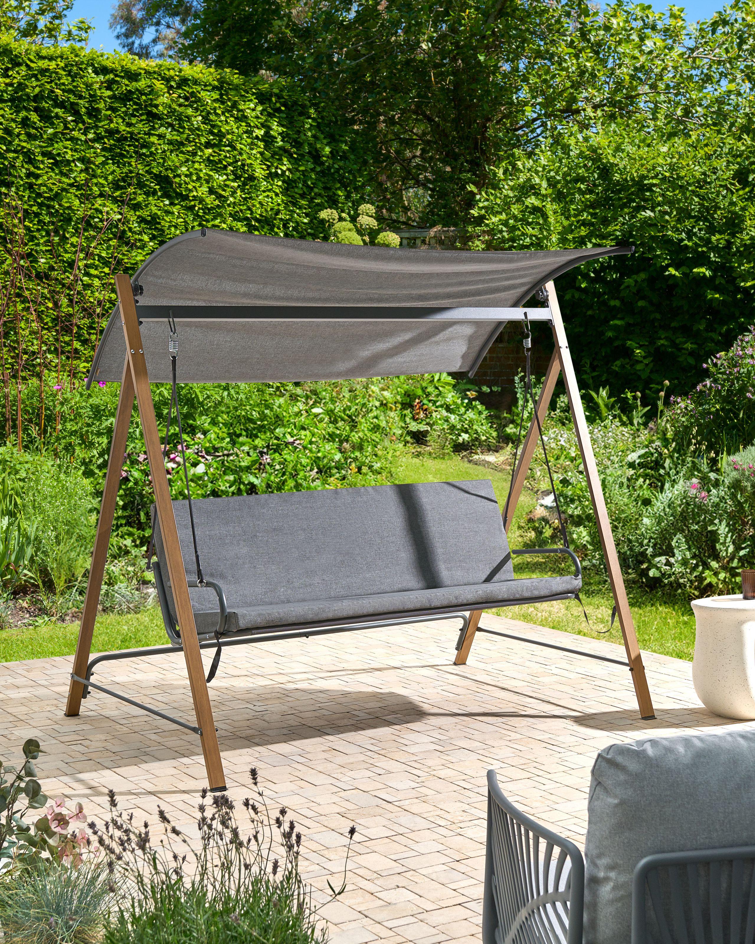 HOLLYWOODSCHAUKEL Metall Grau Bonagia Metall Beliani Garten & Outdoor > Gartenmöbel > Garten Relaxmöbel > Hollywoodschaukeln Grau