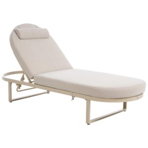 Wohnli Möbelsuche - SONNENLIEGE mit Kissen Metall Beige Roncolo