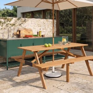 wohnli-moebel-suche-800002003503-1 PICKNICKTISCH mit Bänken Tannenholz Hellbraun Roscigno Holz Beliani Garten & Outdoor > Gartenmöbel > Gartenmöbel-Sets Braun