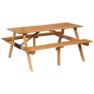 wohnli-moebel-suche-800002003503 Wohnli Möbelsuche - PICKNICKTISCH mit Bänken Tannenholz Hellbraun Roscigno