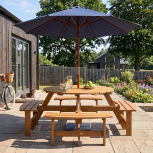 wohnli-moebel-suche-800002003505-1 PICKNICKTISCH mit Bänken Tannenholz Hellbraun Caparcotta Holz Beliani Garten & Outdoor > Gartenmöbel > Gartenmöbel-Sets Braun