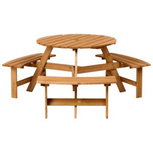 wohnli-moebel-suche-800002003506 Wohnli Möbelsuche - PICKNICKTISCH mit Bänken Tannenholz Hellbraun Calascibetta