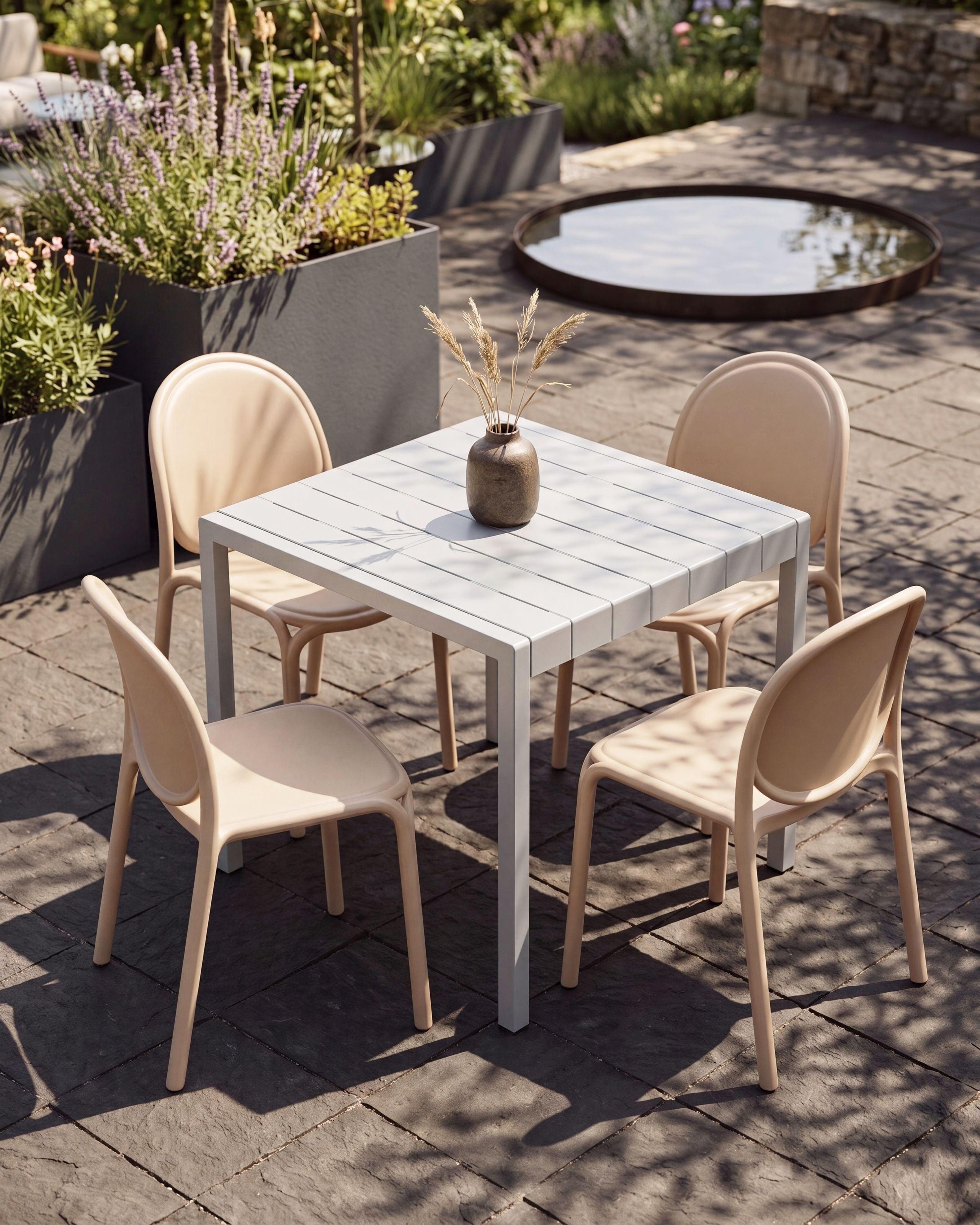 GARTENSTUHL 4er Set Beige Brugnello Kunststoff Beliani Garten & Outdoor > Gartenmöbel > Gartenstühle Beige