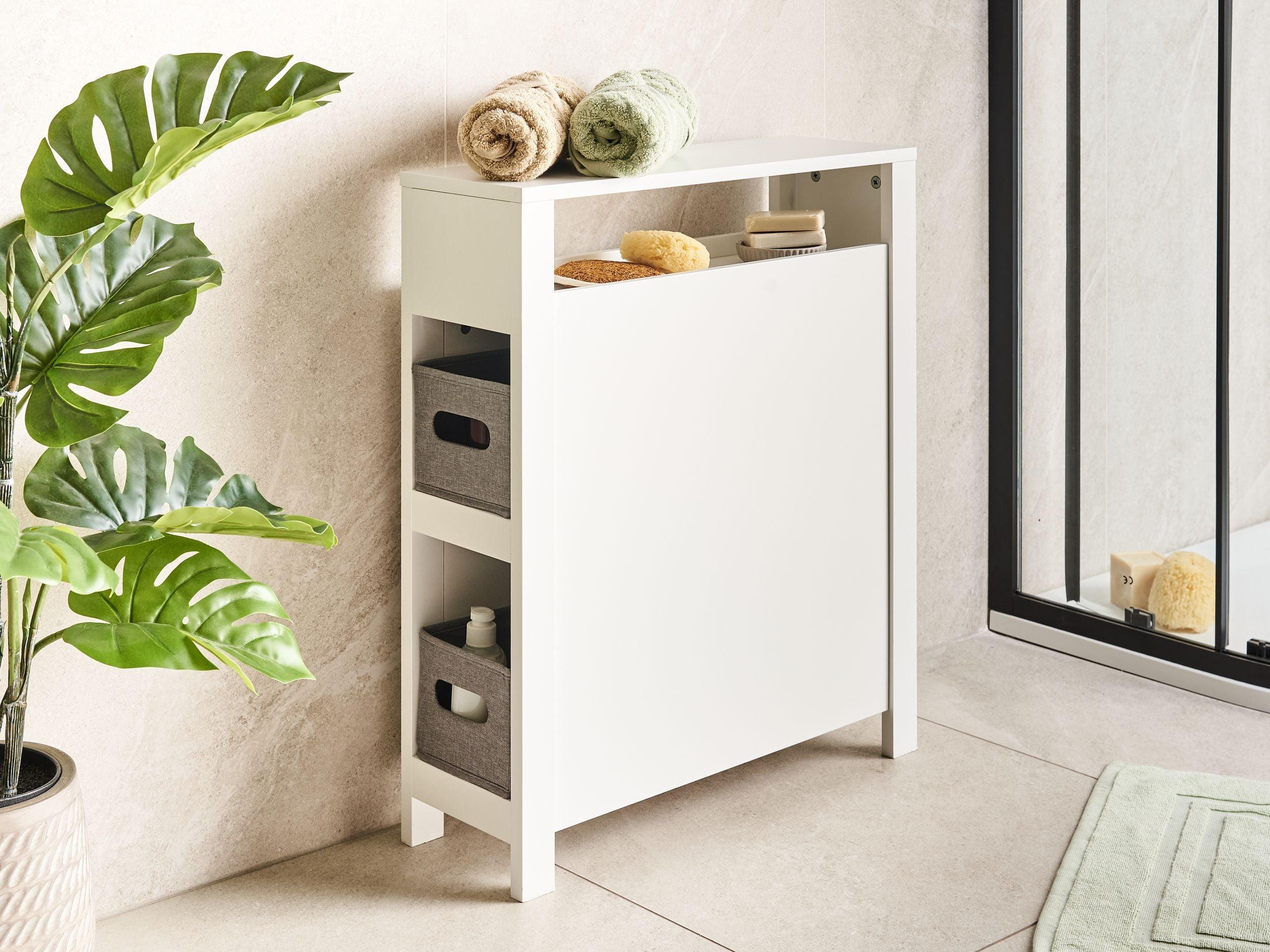 BADEZIMMERSCHRANK 20 cm Weiß Cachi Holzwerkstoff Beliani Möbel > Schränke > Badezimmerschränke Weiß