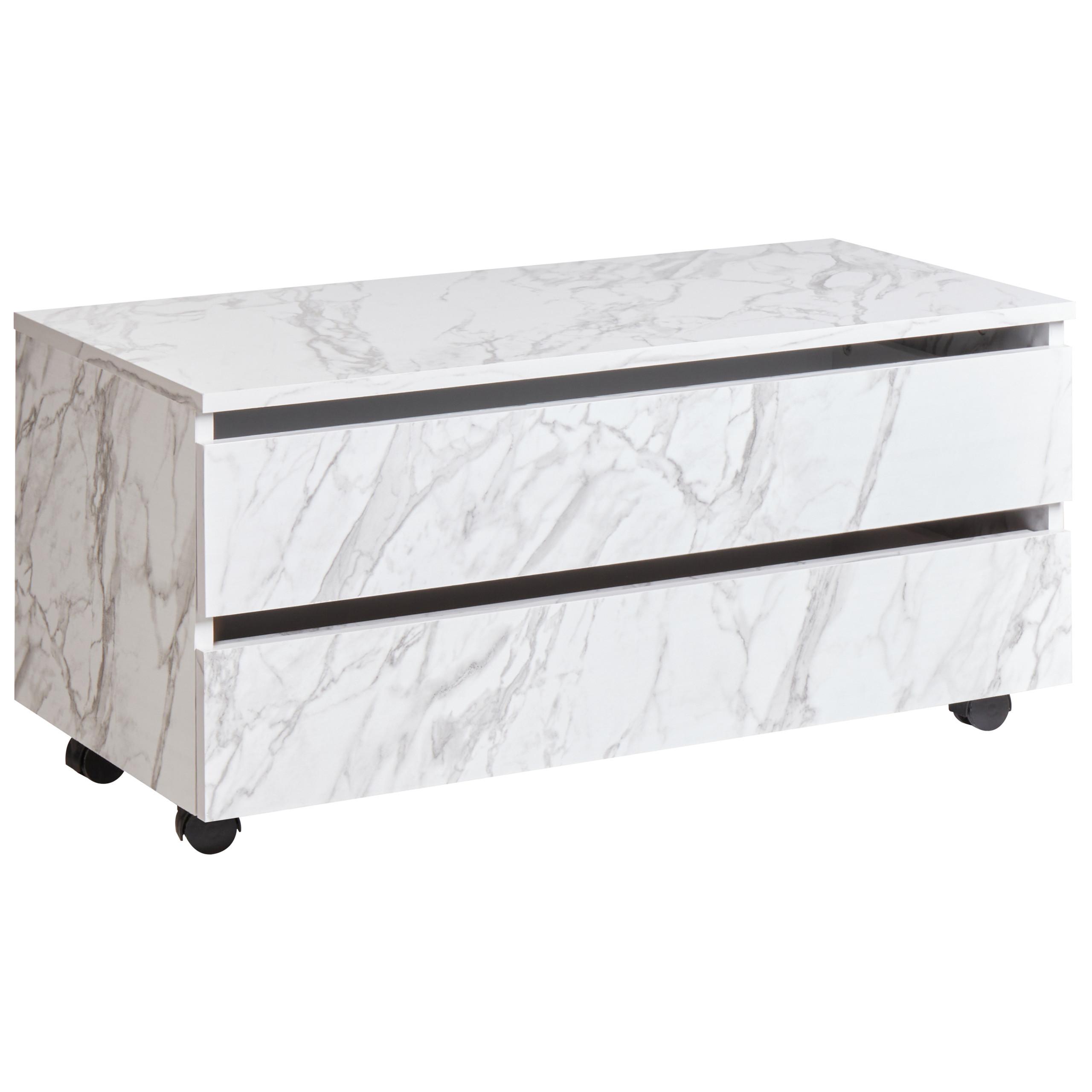 wohnli-moebel-suche-800002003537 Wohnli Möbelsuche - BADEZIMMERSCHRANK mit Rädern 80 cm Weißer Marmor Teresina