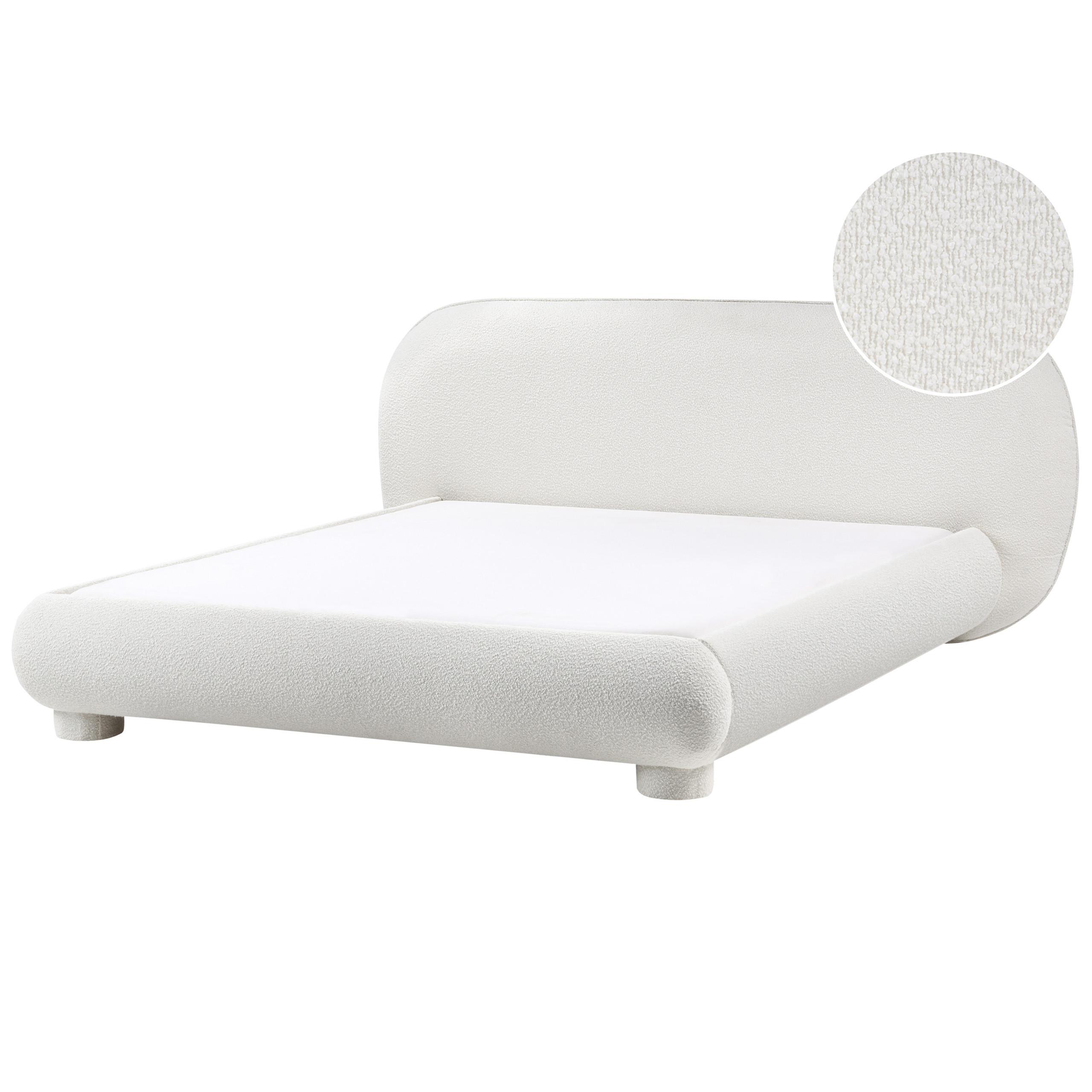 wohnli-moebel-suche-800002003551 Wohnli Möbelsuche - BETT mit Lattenrost 160/200 Bouclé Cremeweiß Bayel