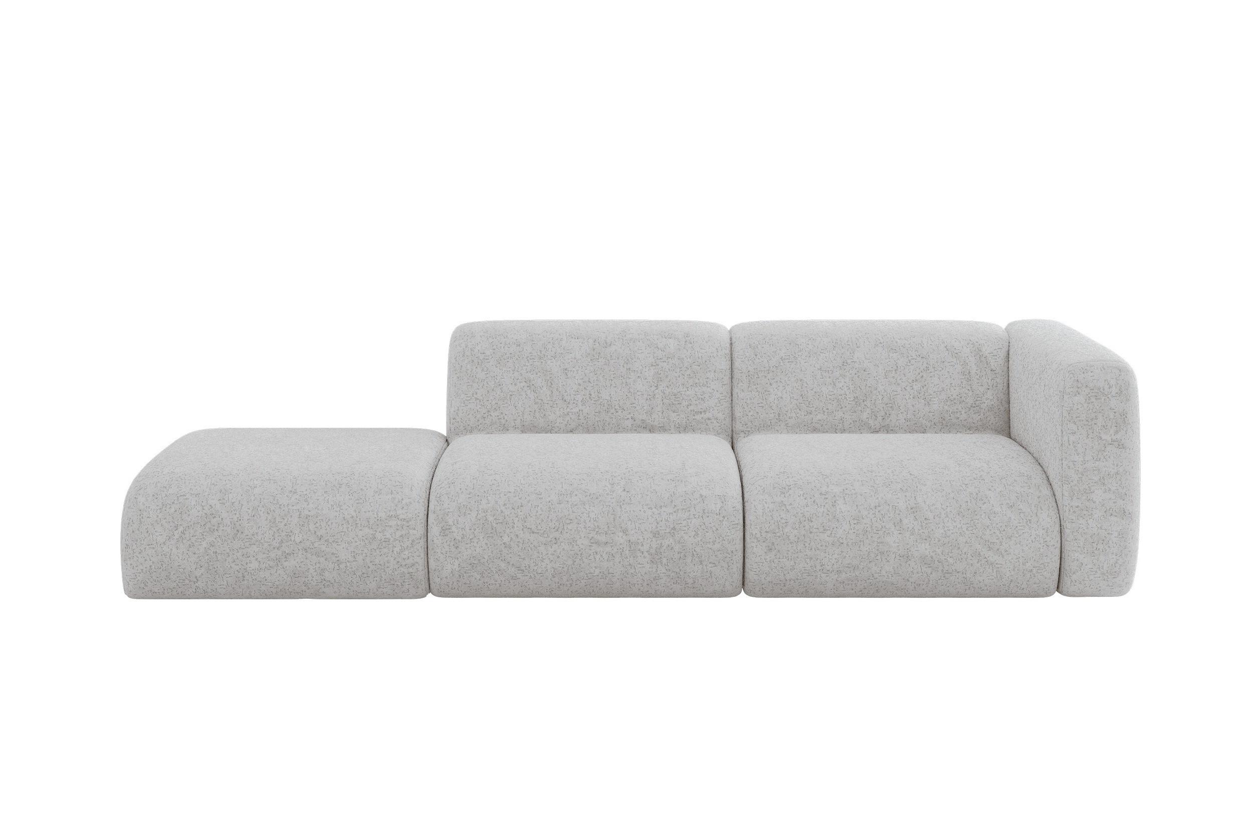 wohnli-moebel-suche-800002003558 Wohnli Möbelsuche - SOFA Ottomane Rechts MIRA-S3 296x89x70 Grau Velours