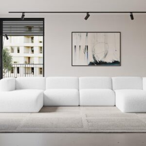 wohnli-moebel-suche-800002003566-1 WOHNLANDSCHAFT MIRA-U2 408x179x70 Weiß Bouclé Textil ALTDECOR Möbel > Sofas & Couches > Wohnlandschaften > Wohnlandschaften U-Form Weiß