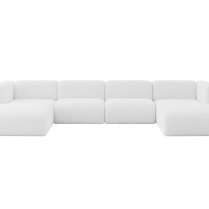 Wohnli Möbelsuche - WOHNLANDSCHAFT MIRA-U2 408x179x70 Weiß Bouclé
