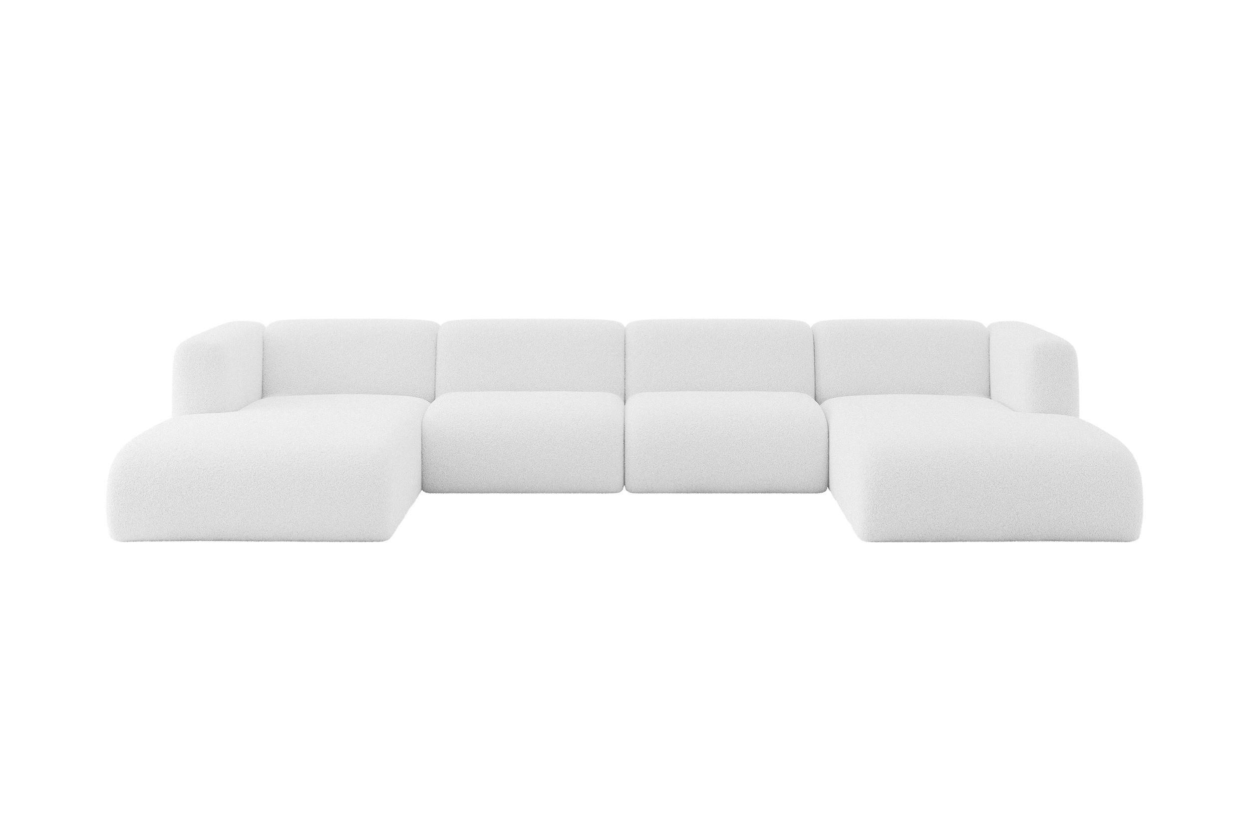 wohnli-moebel-suche-800002003566 Wohnli Möbelsuche - WOHNLANDSCHAFT MIRA-U2 408x179x70 Weiß Bouclé