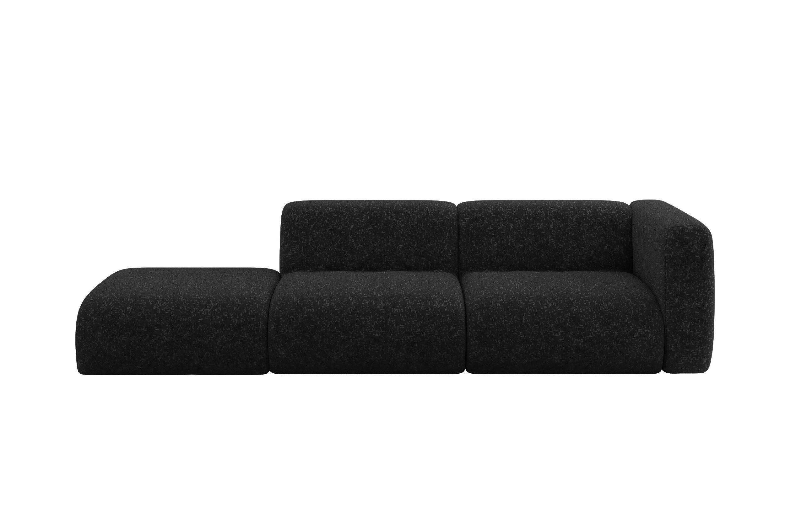 wohnli-moebel-suche-800002003568 Wohnli Möbelsuche - SOFA Ottomane Rechts MIRA-S3 296x89x70 Schwarz Velours