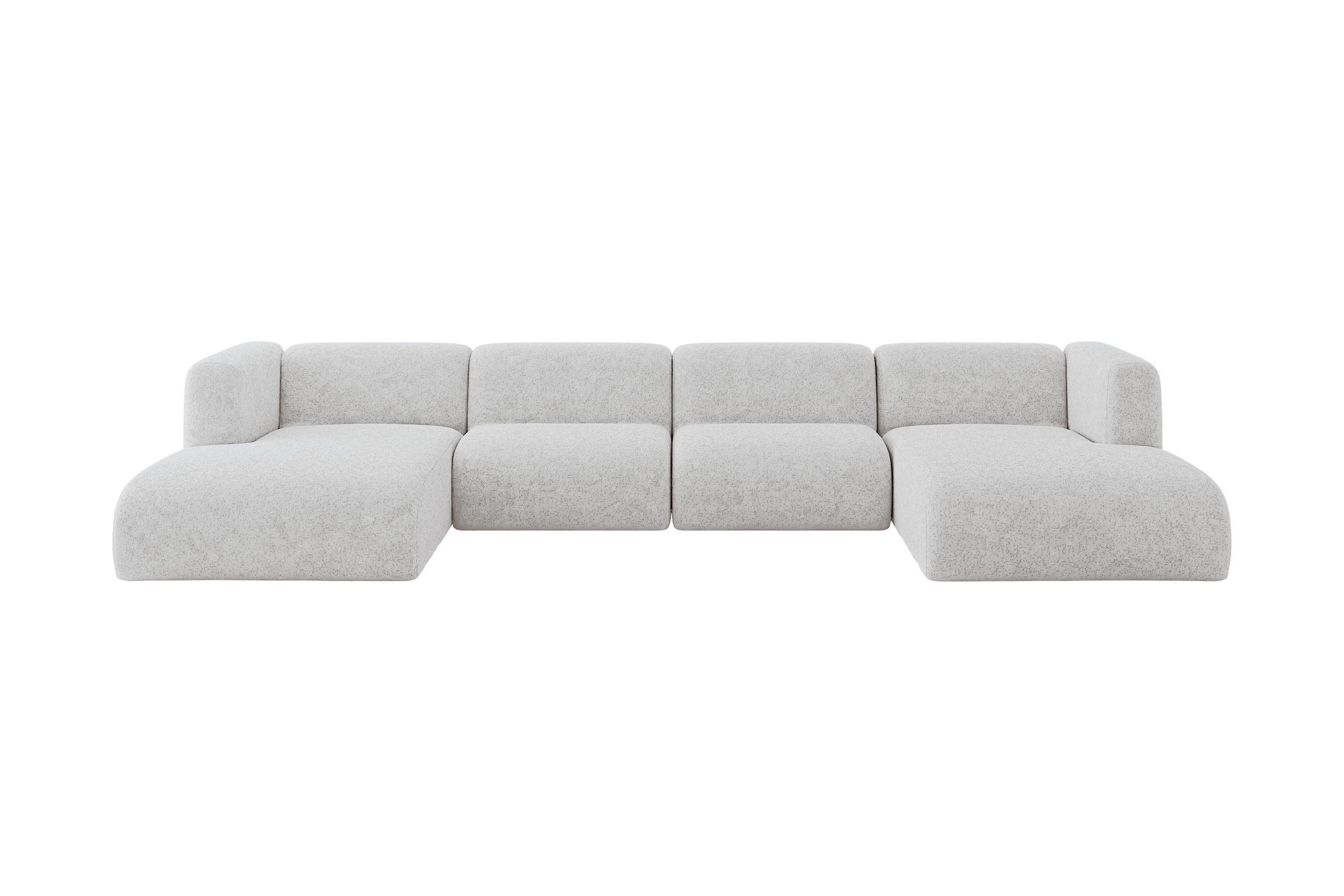 Wohnli Möbelsuche - WOHNLANDSCHAFT MIRA-U2 408x179x70 Grau Velours