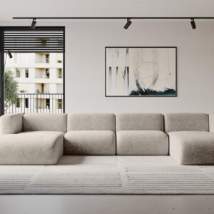 wohnli-moebel-suche-800002003573-1 WOHNLANDSCHAFT MIRA-U2 408x179x70 Beige Velours Textil ALTDECOR Möbel > Sofas & Couches > Wohnlandschaften > Wohnlandschaften U-Form Beige