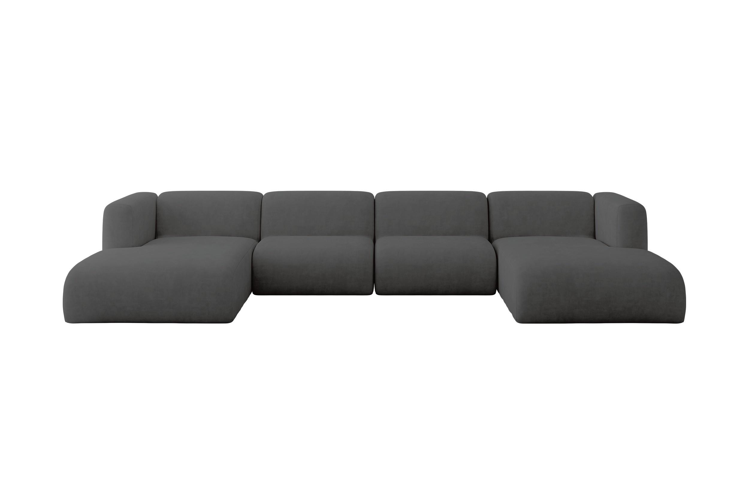 wohnli-moebel-suche-800002003606 Wohnli Möbelsuche - WOHNLANDSCHAFT MIRA-U2 408x179x70 Dunkelgrau Velours