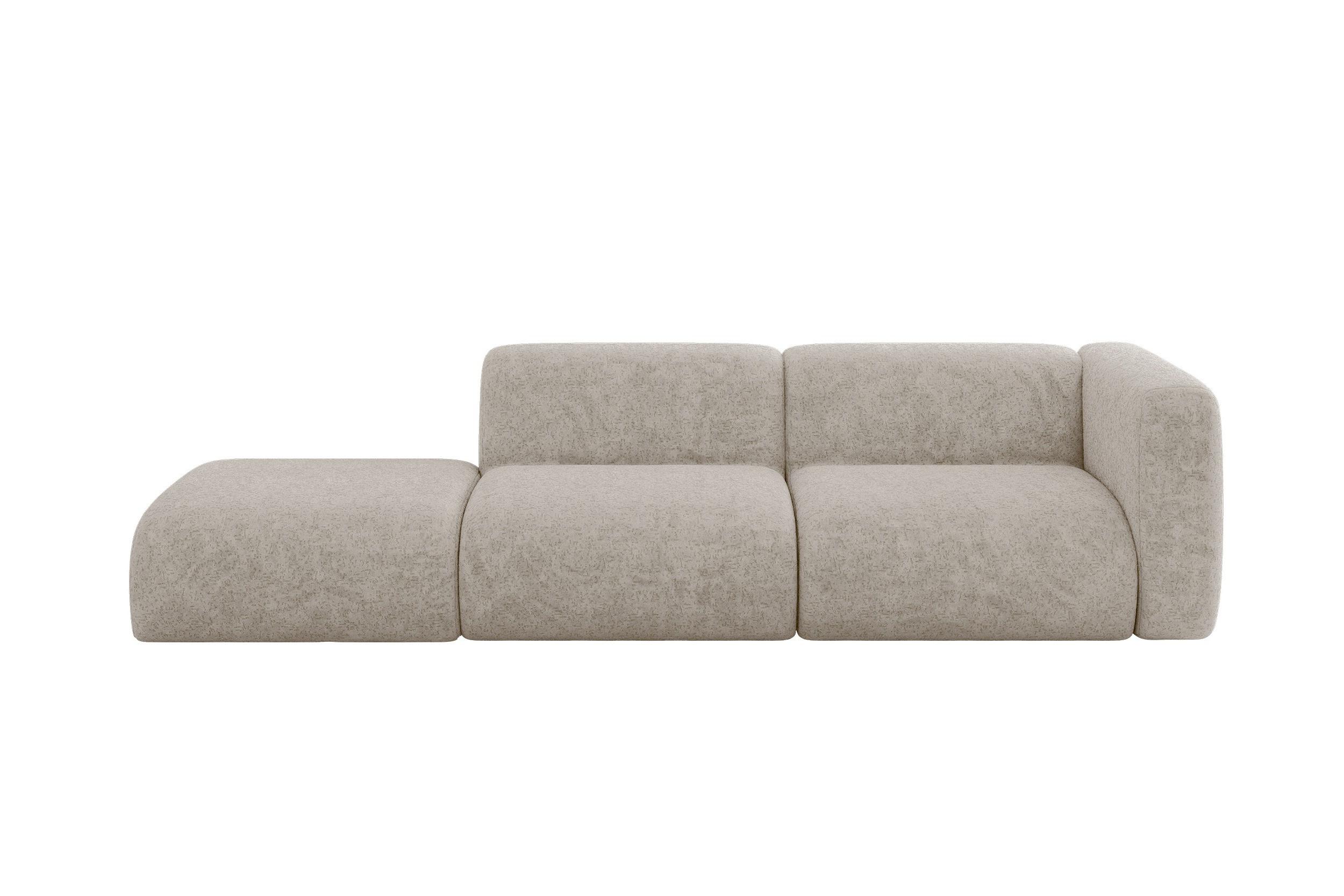 wohnli-moebel-suche-800002003614 Wohnli Möbelsuche - SOFA Ottomane Rechts MIRA-S3 296x89x70 Beige Velours