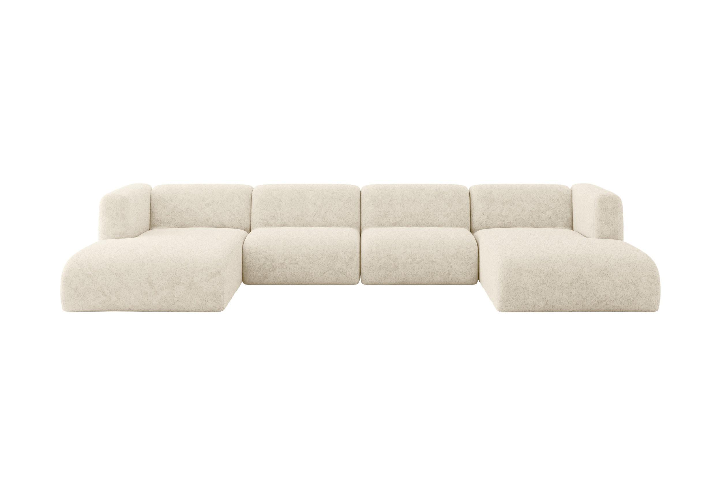 Wohnli Möbelsuche - WOHNLANDSCHAFT MIRA-U2 408x179x70 Creme Velours