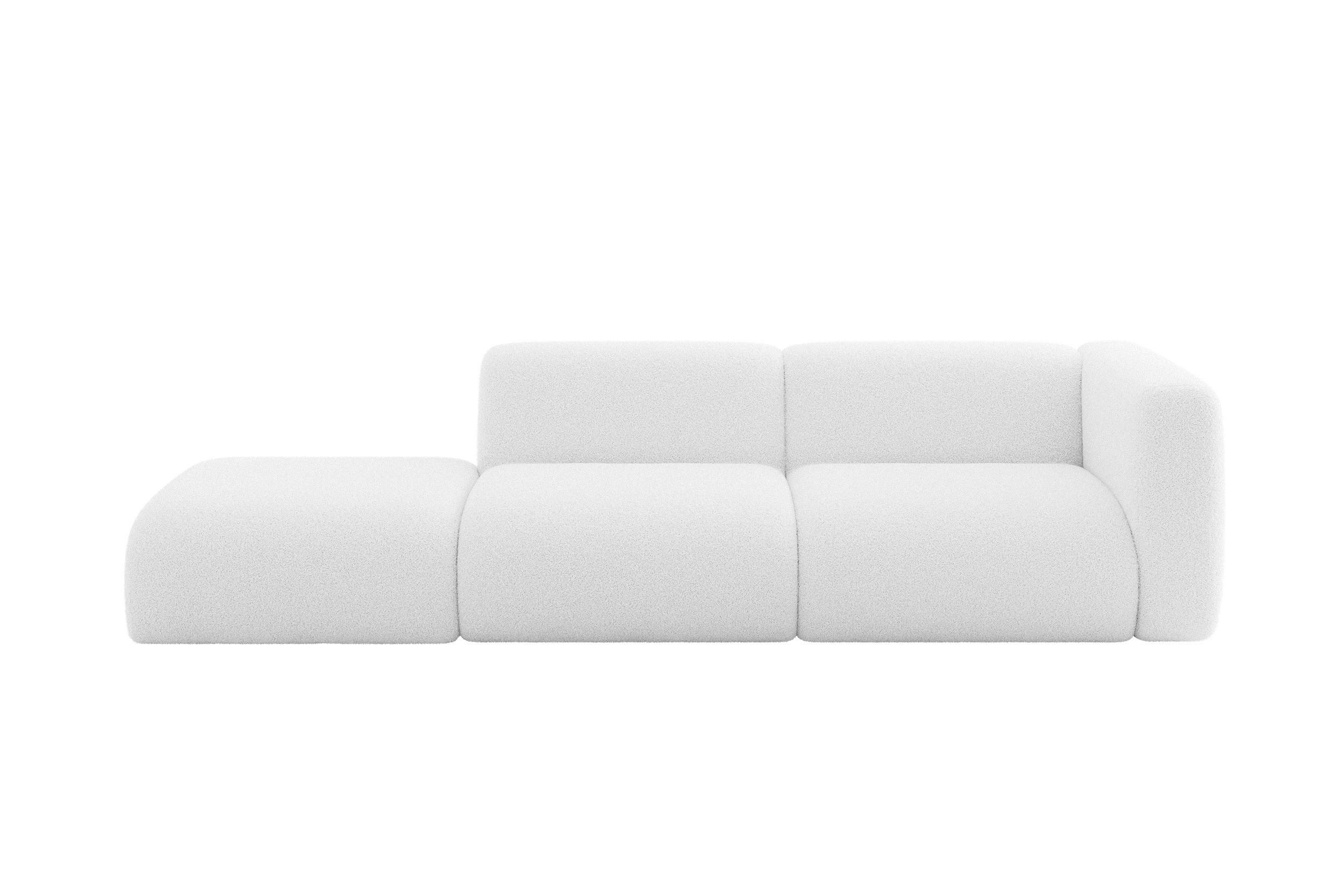 wohnli-moebel-suche-800002003617 Wohnli Möbelsuche - SOFA Ottomane Rechts MIRA-S3 296x89x70 Weiß Bouclé
