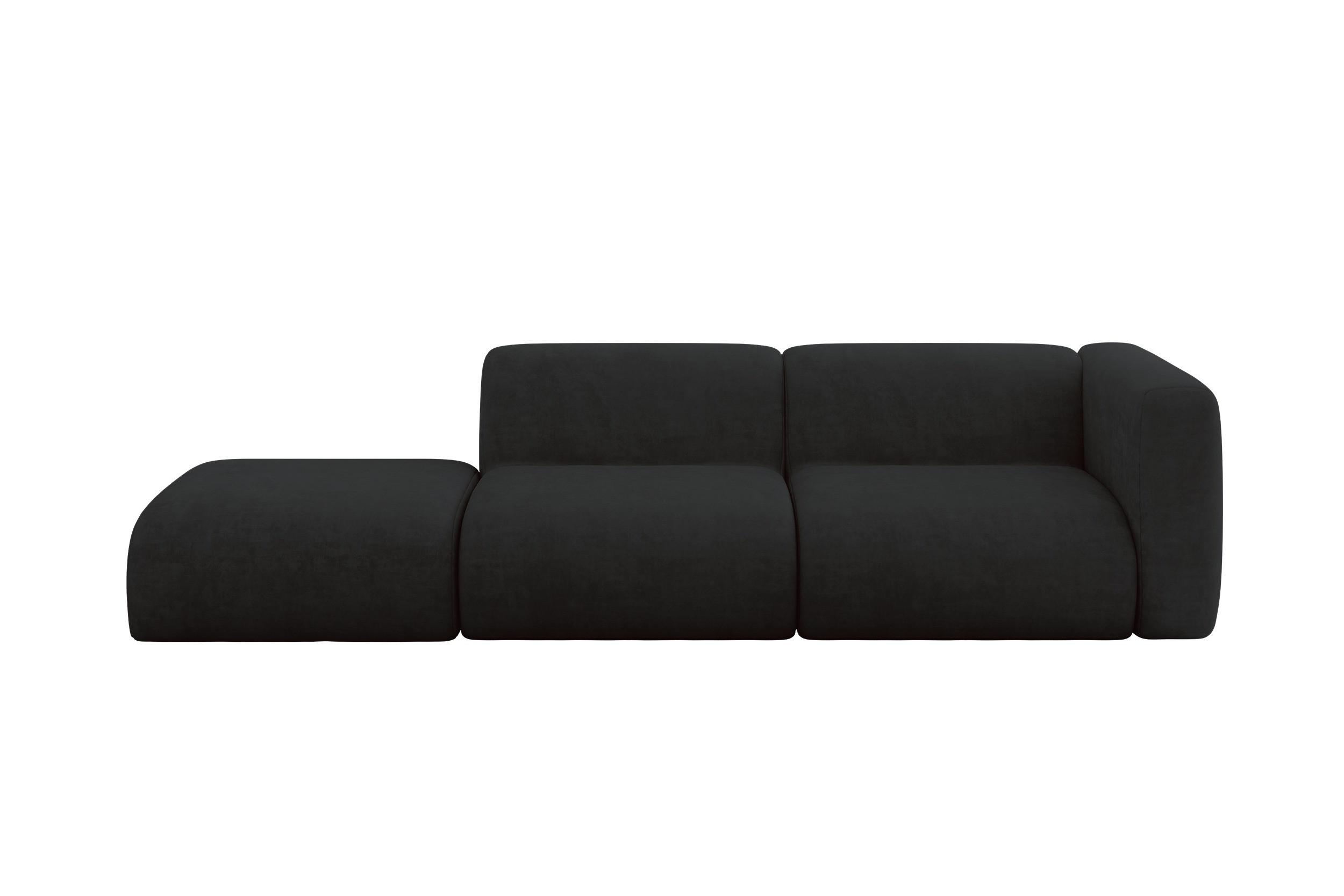 wohnli-moebel-suche-800002003630 Wohnli Möbelsuche - SOFA Ottomane Rechts MIRA-S3 296x89x70 Schwarz Velours