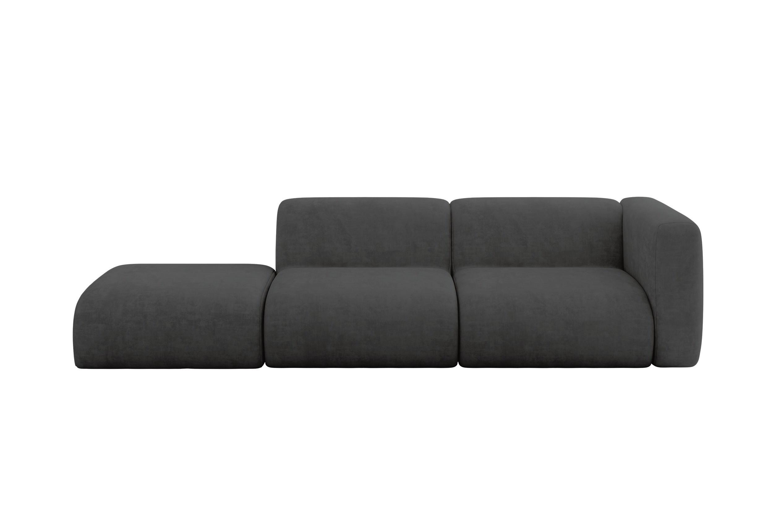 wohnli-moebel-suche-800002003645 Wohnli Möbelsuche - SOFA Ottomane Rechts MIRA-S3 296x89x70 Dunkelgrau Velours