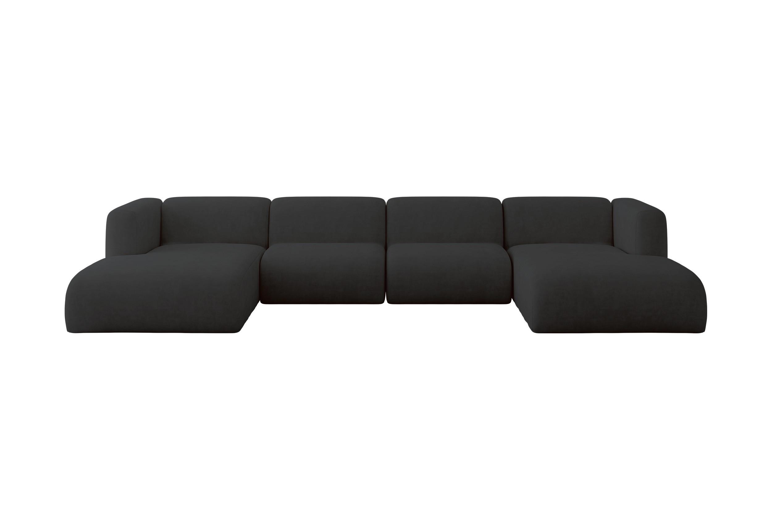 wohnli-moebel-suche-800002003646 Wohnli Möbelsuche - WOHNLANDSCHAFT MIRA-U2 408x179x70 Schwarz Velours