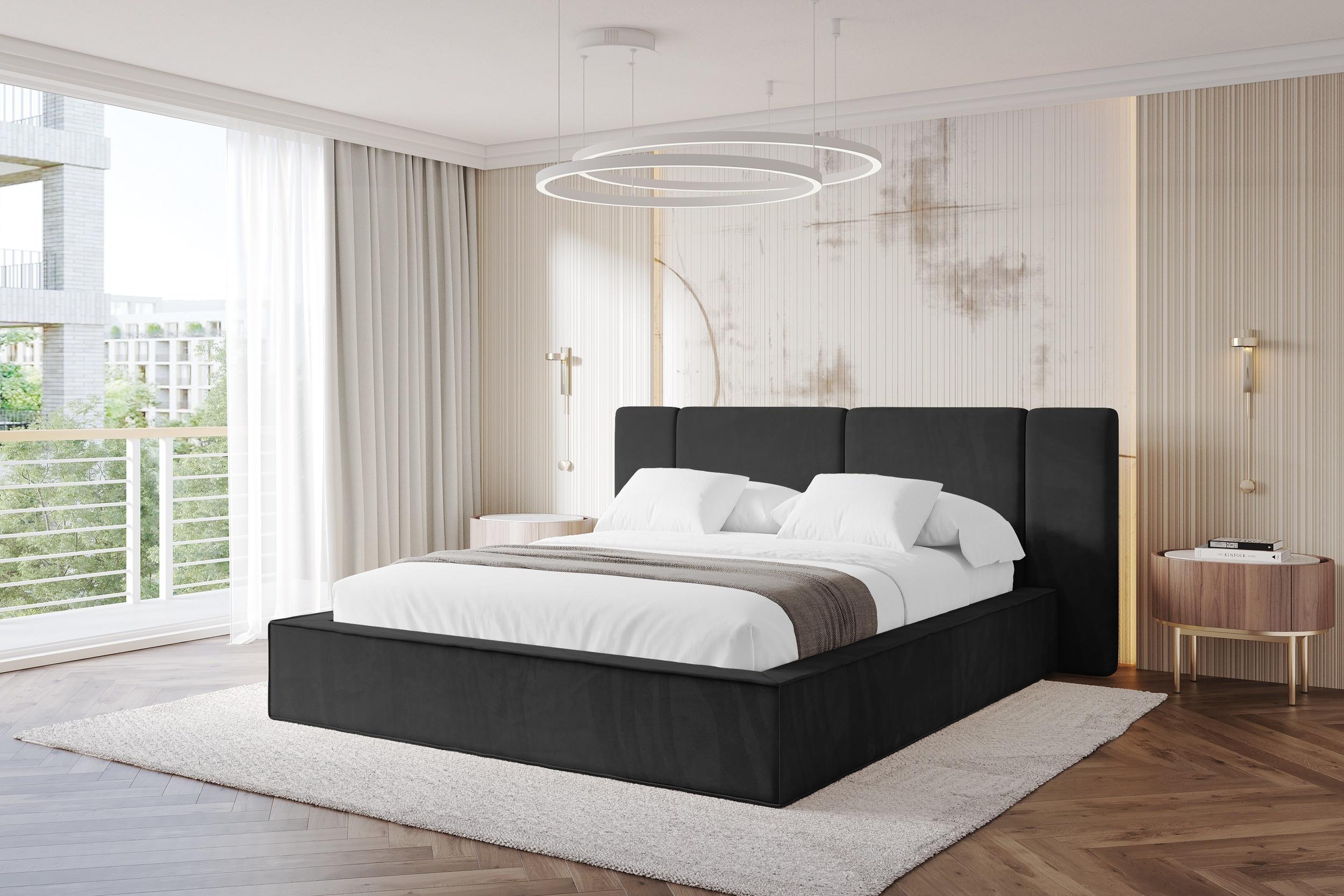 Bett mit Matratze H3/H4 - RIVO 120x200 Schwarz