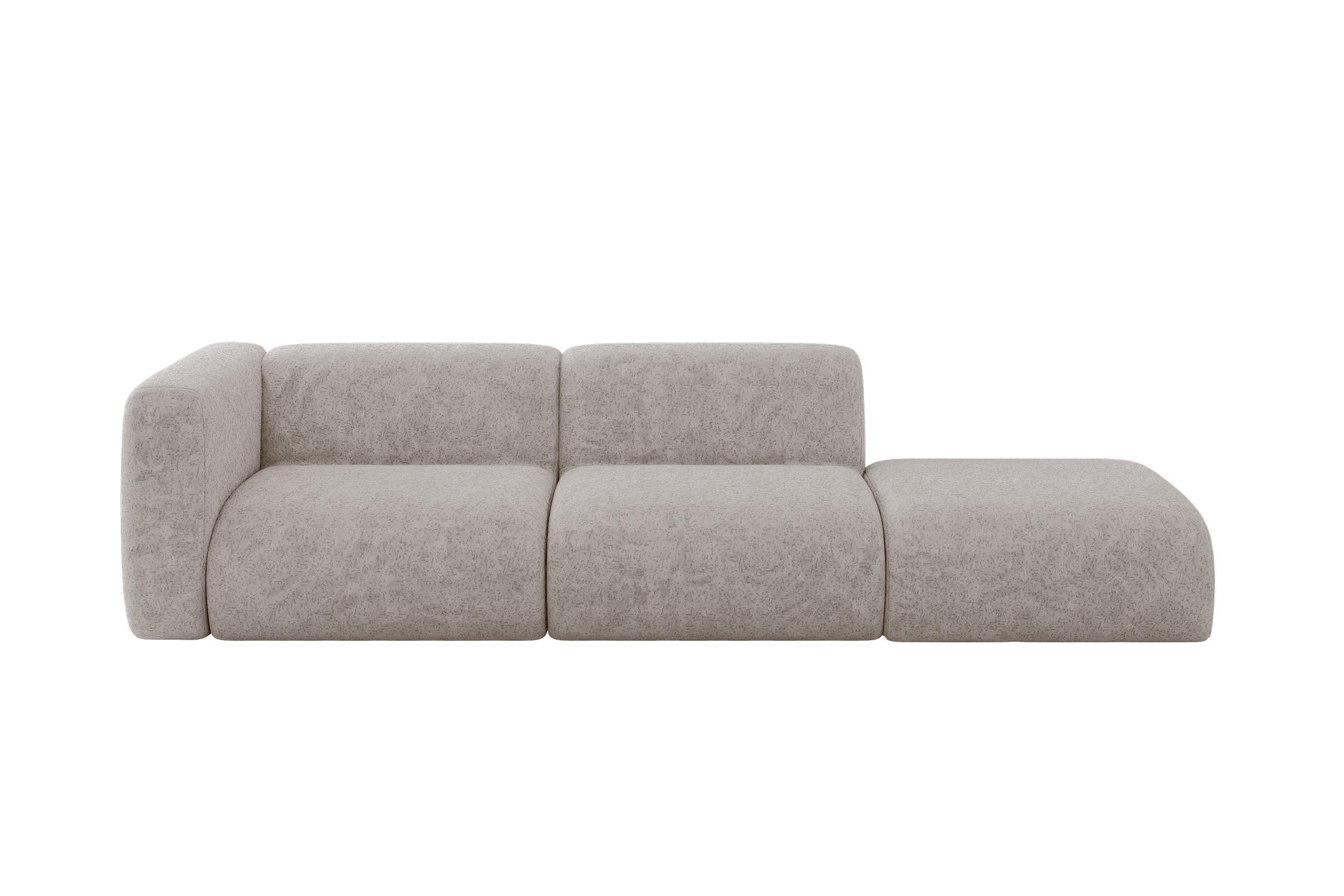 wohnli-moebel-suche-800002004142 Wohnli Möbelsuche - SOFA Ottomane Links MIRA-S3 296x89x70 Hellgrau Velours