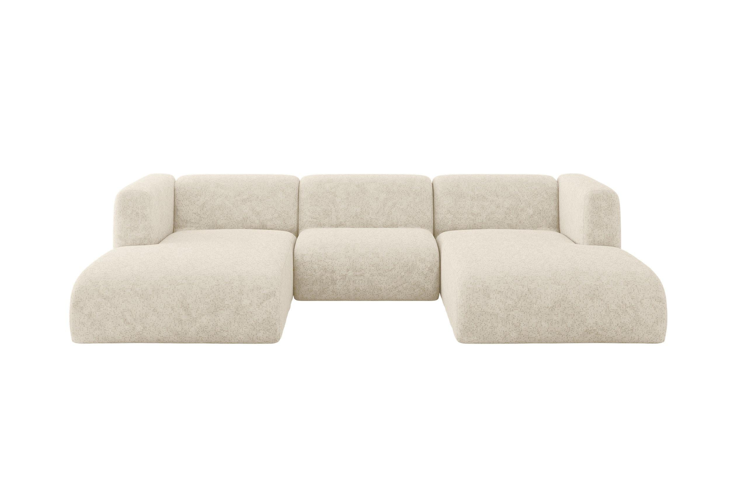 Wohnli Möbelsuche - WOHNLANDSCHAFT MIRA-U1 317x179x70 Creme Velours