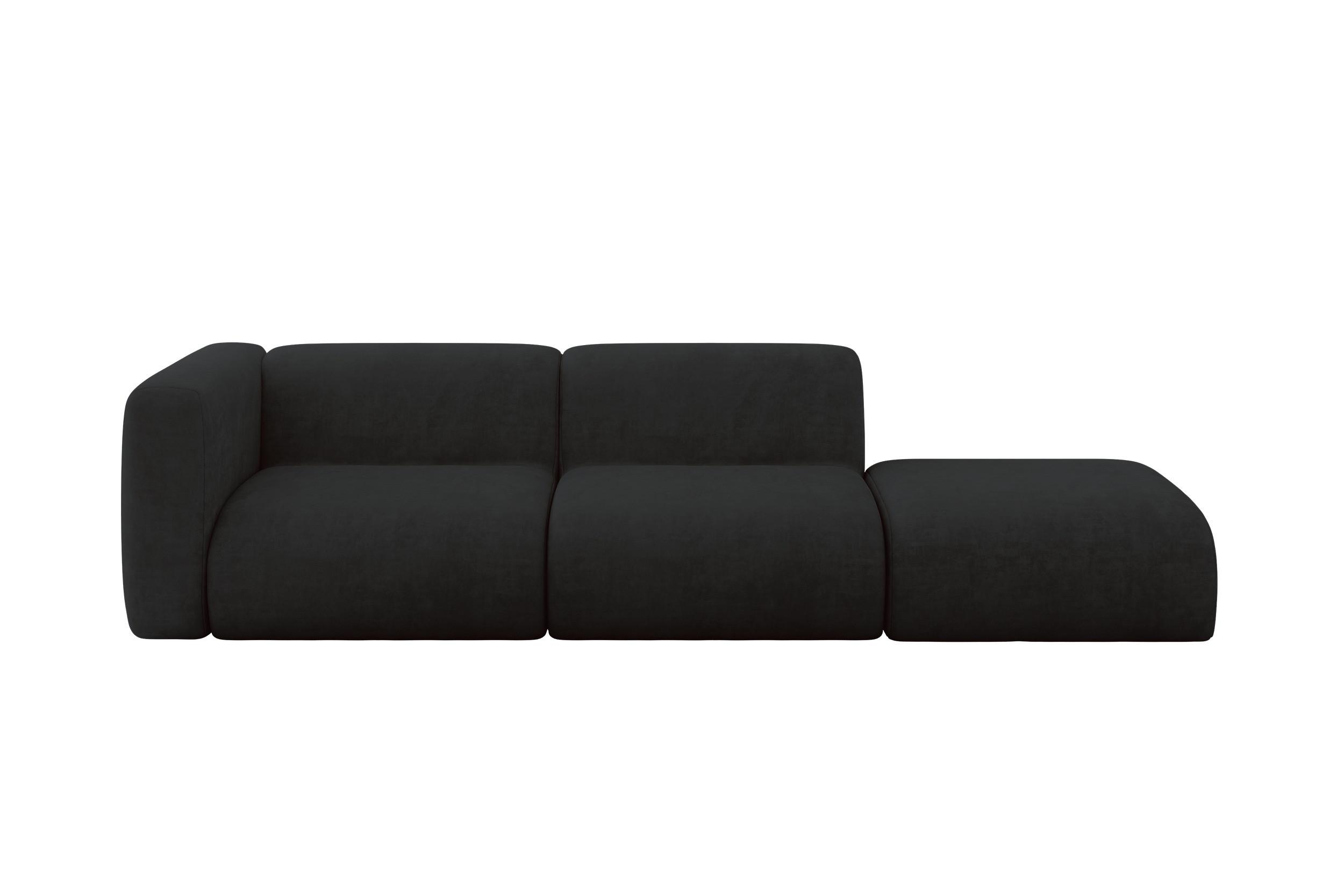 wohnli-moebel-suche-800002004186 Wohnli Möbelsuche - SOFA Ottomane Links MIRA-S3 296x89x70 Schwarz Velours