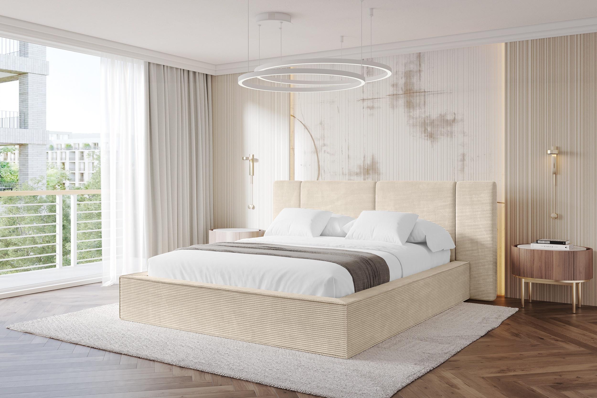 Bett mit Matratze H3/H4 - RIVO 160x200 Beige