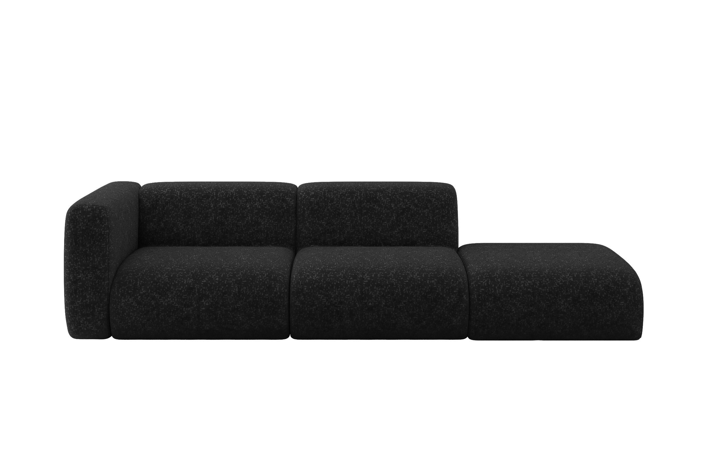 wohnli-moebel-suche-800002004227 Wohnli Möbelsuche - SOFA Ottomane Links MIRA-S3 296x89x70 Schwarz Velours