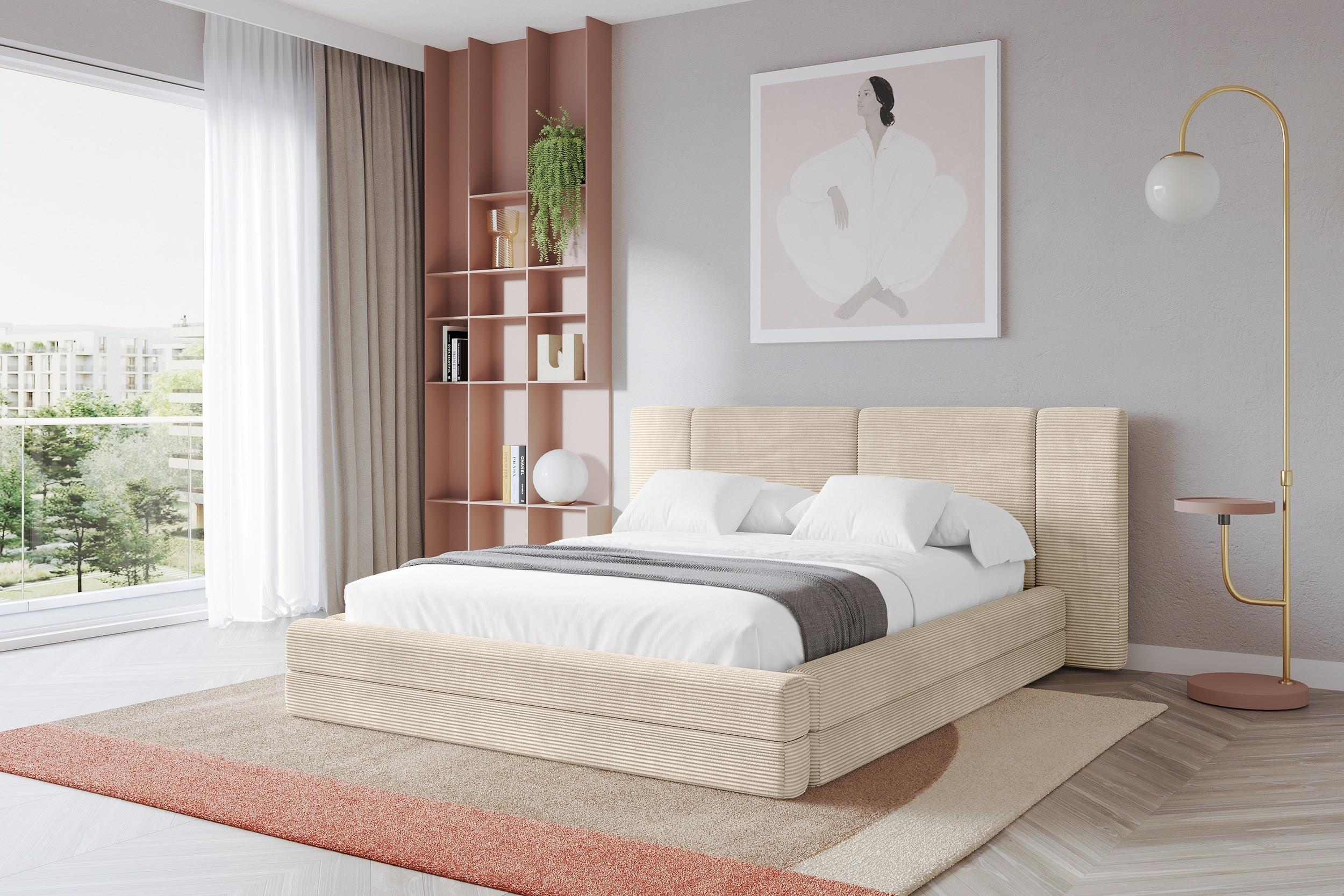 Bett mit Matratze H3/H4 - TEVO 120x200 Beige