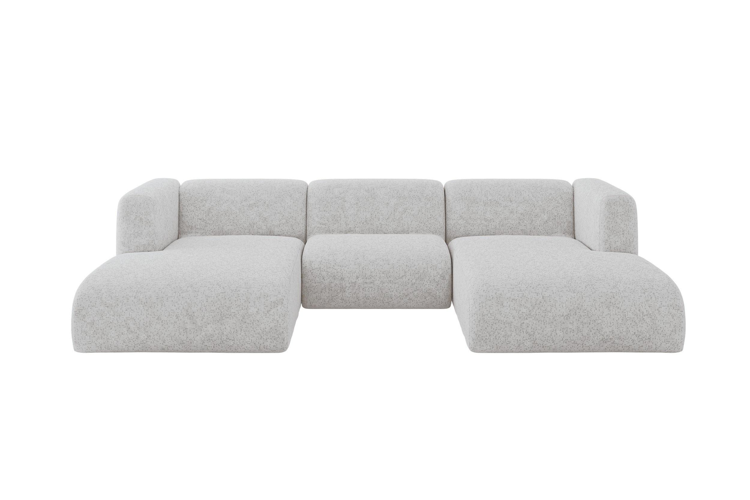 Wohnli Möbelsuche - WOHNLANDSCHAFT MIRA-U1 317x179x70 Grau Velours