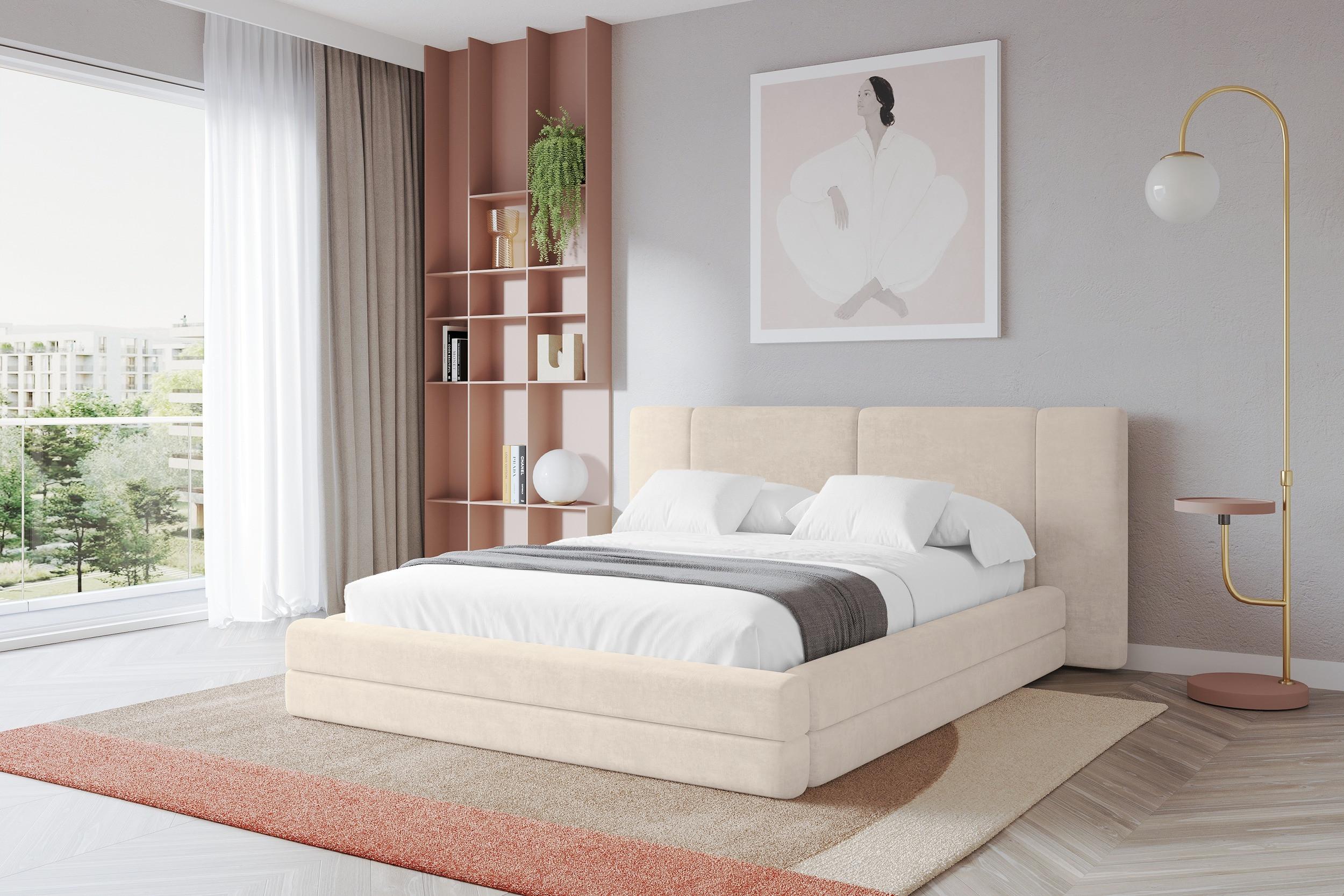 Bett mit Matratze H3/H4 - TEVO 140x200 Beige
