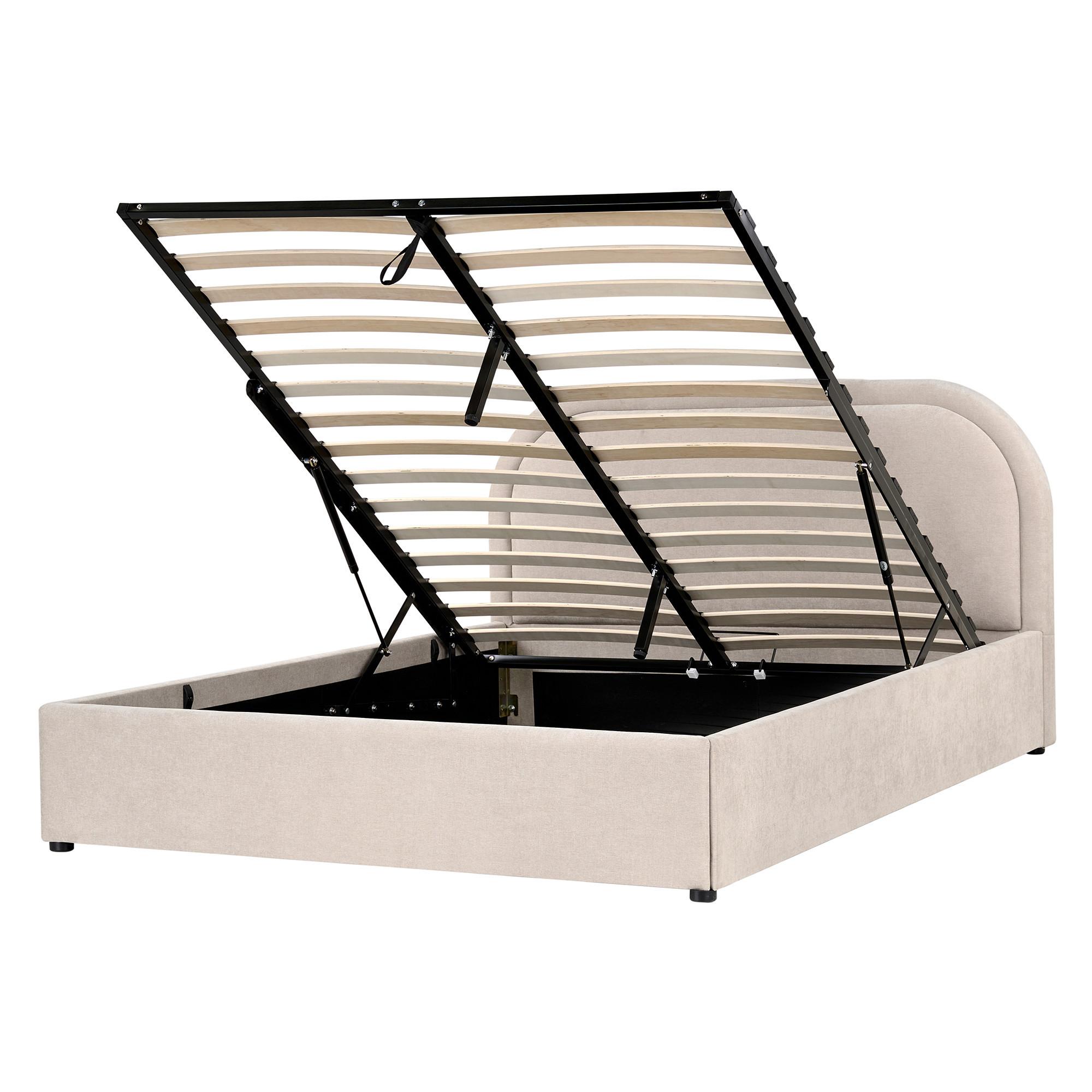 wohnli-moebel-suche-800002004628 Wohnli Möbelsuche - BETT mit Stauraum 140/200 Chenillegewebe Hellbeige Quillien